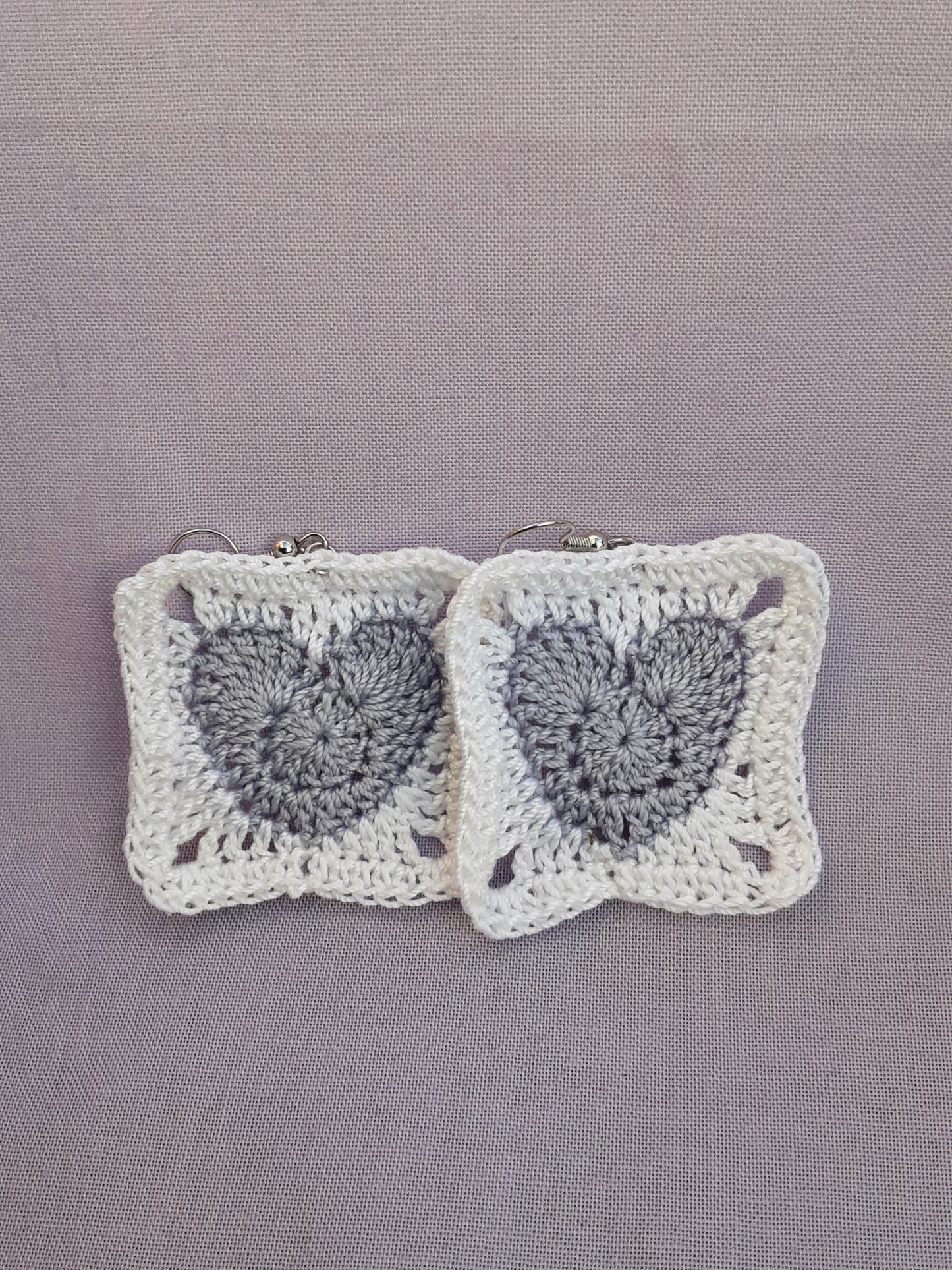 Granny Square Heart Earrings