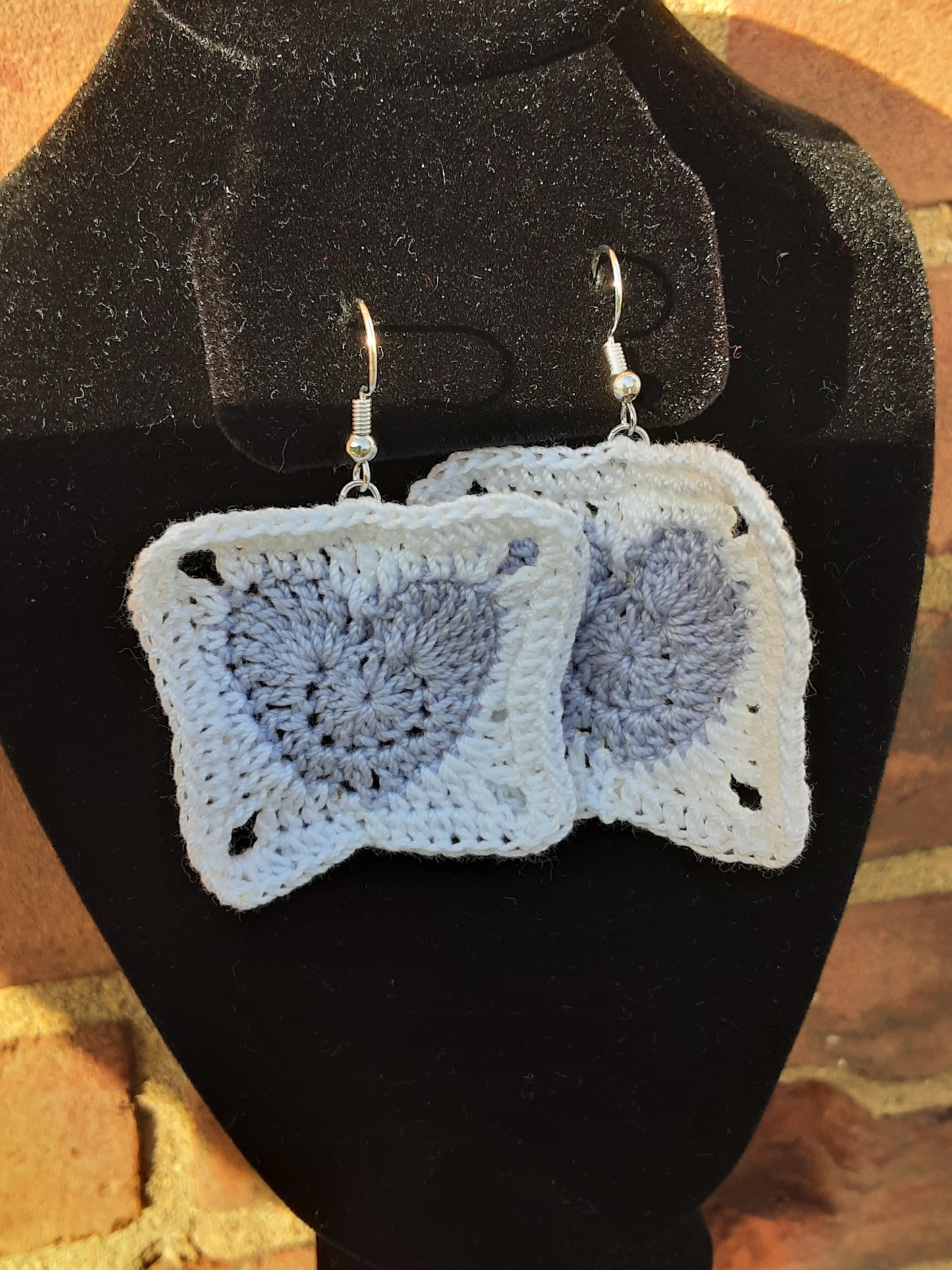 Granny Square Heart Earrings