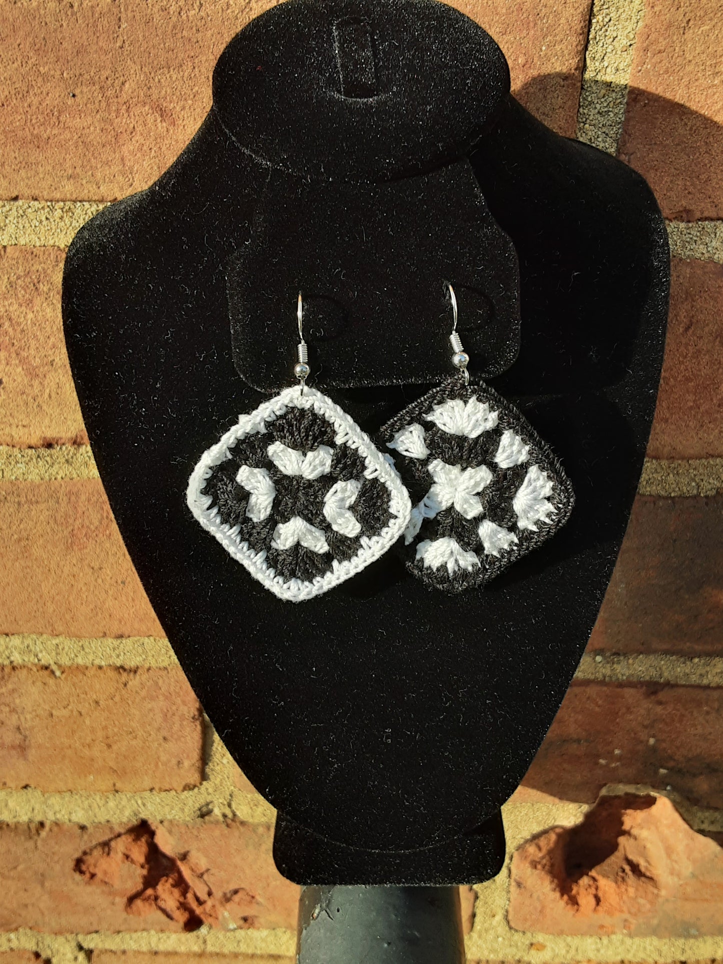 Granny Square Crochet Earrings