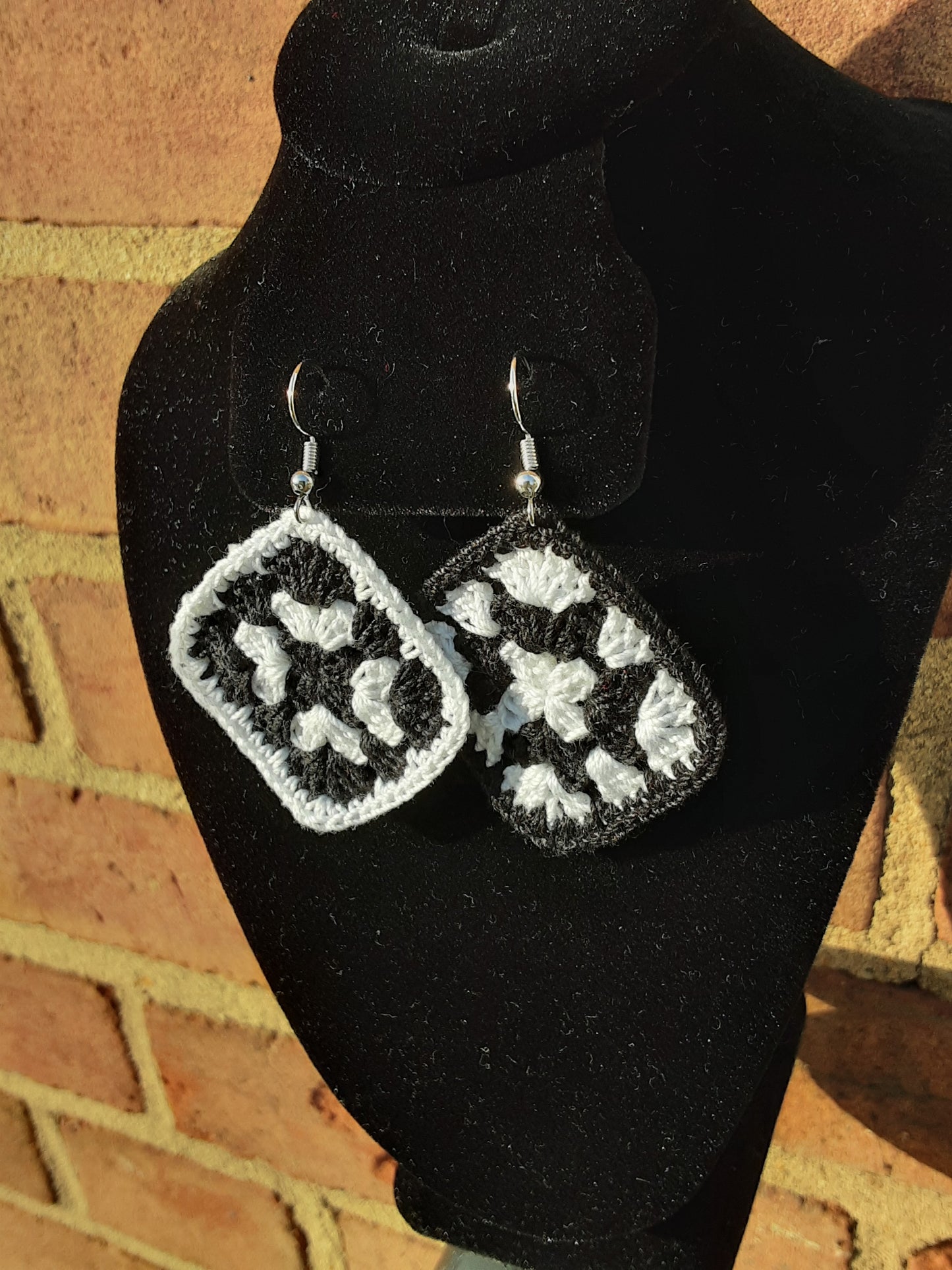 Granny Square Crochet Earrings