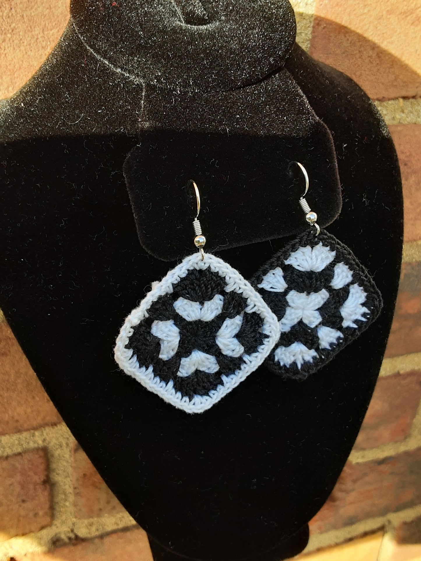 Granny Square Crochet Earrings