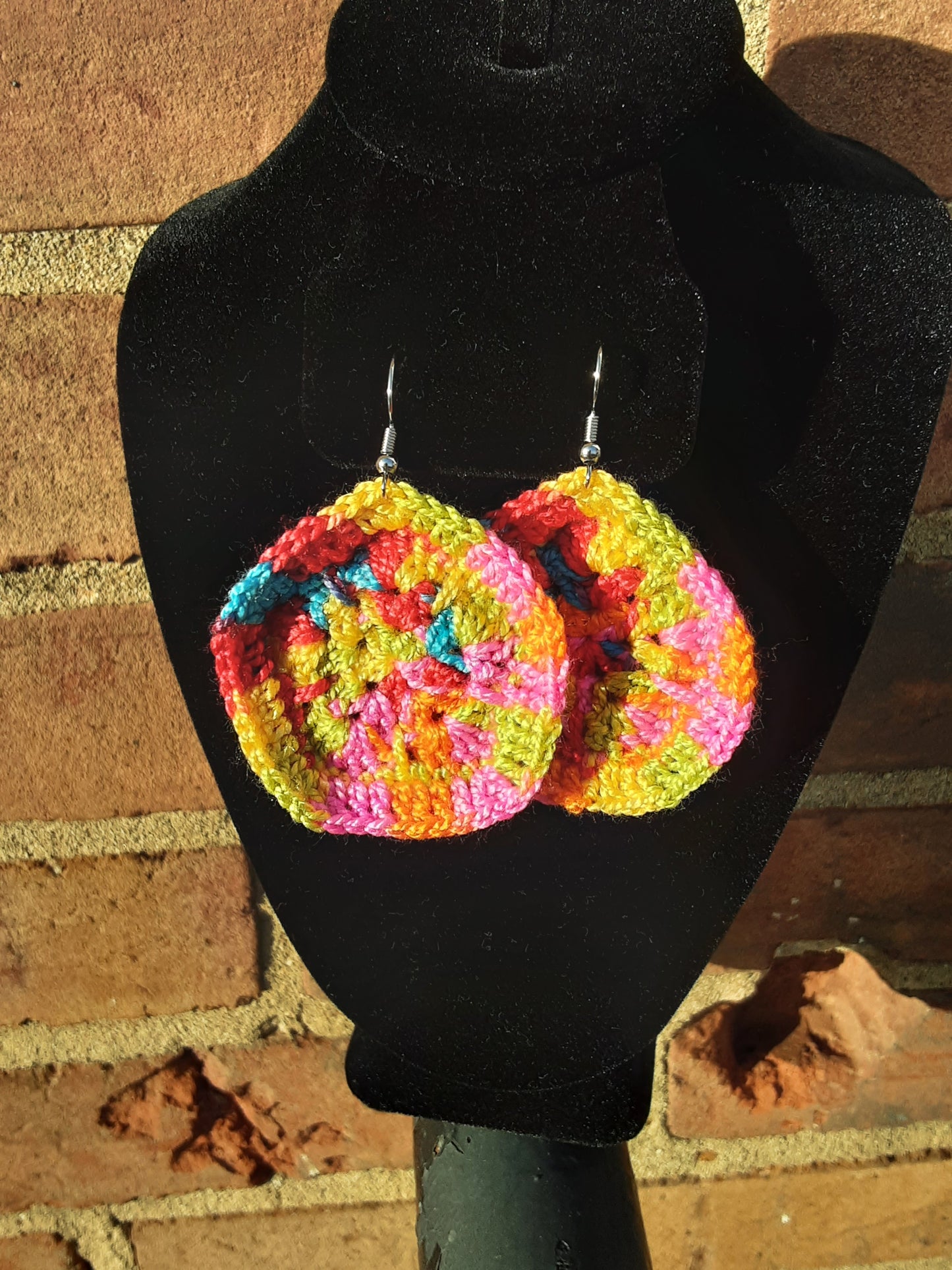 Crochet African Flower Earrings