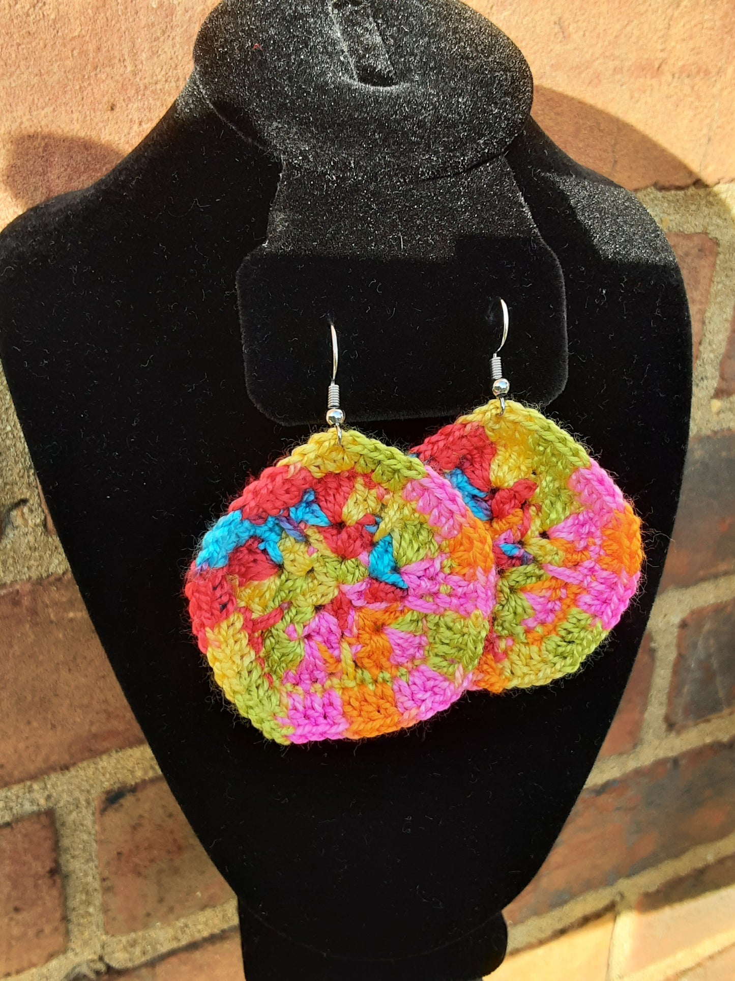 Crochet African Flower Earrings