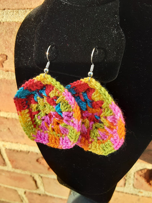 Crochet African Flower Earrings