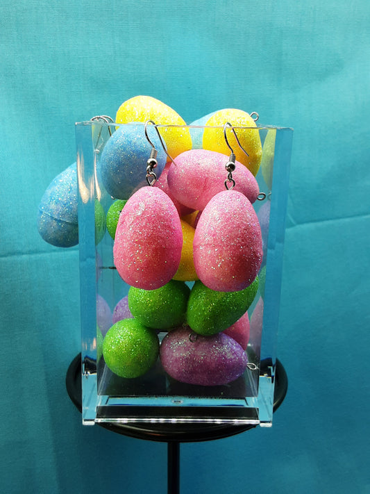 Glittery Egg Earrings