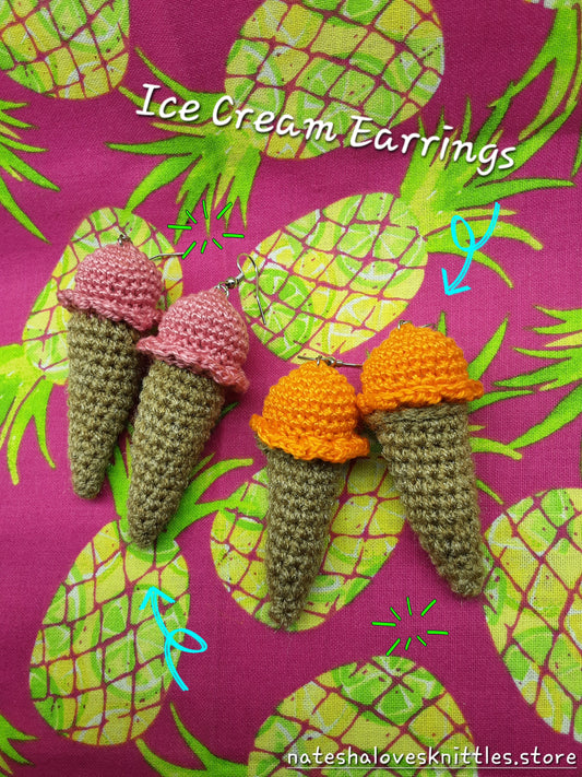 Crochet Ice Cream Earrings