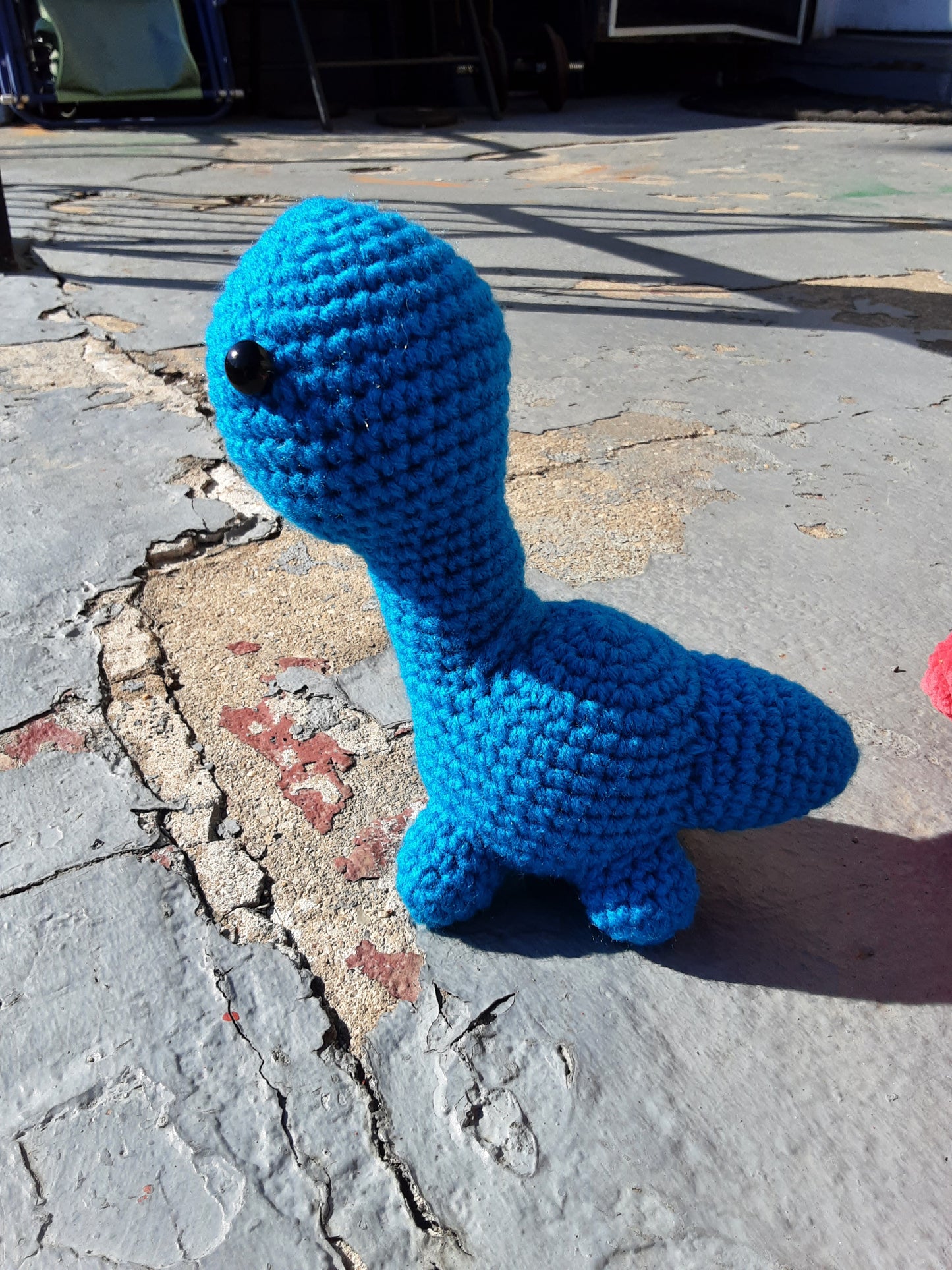 Blue Crochet Dinosaur